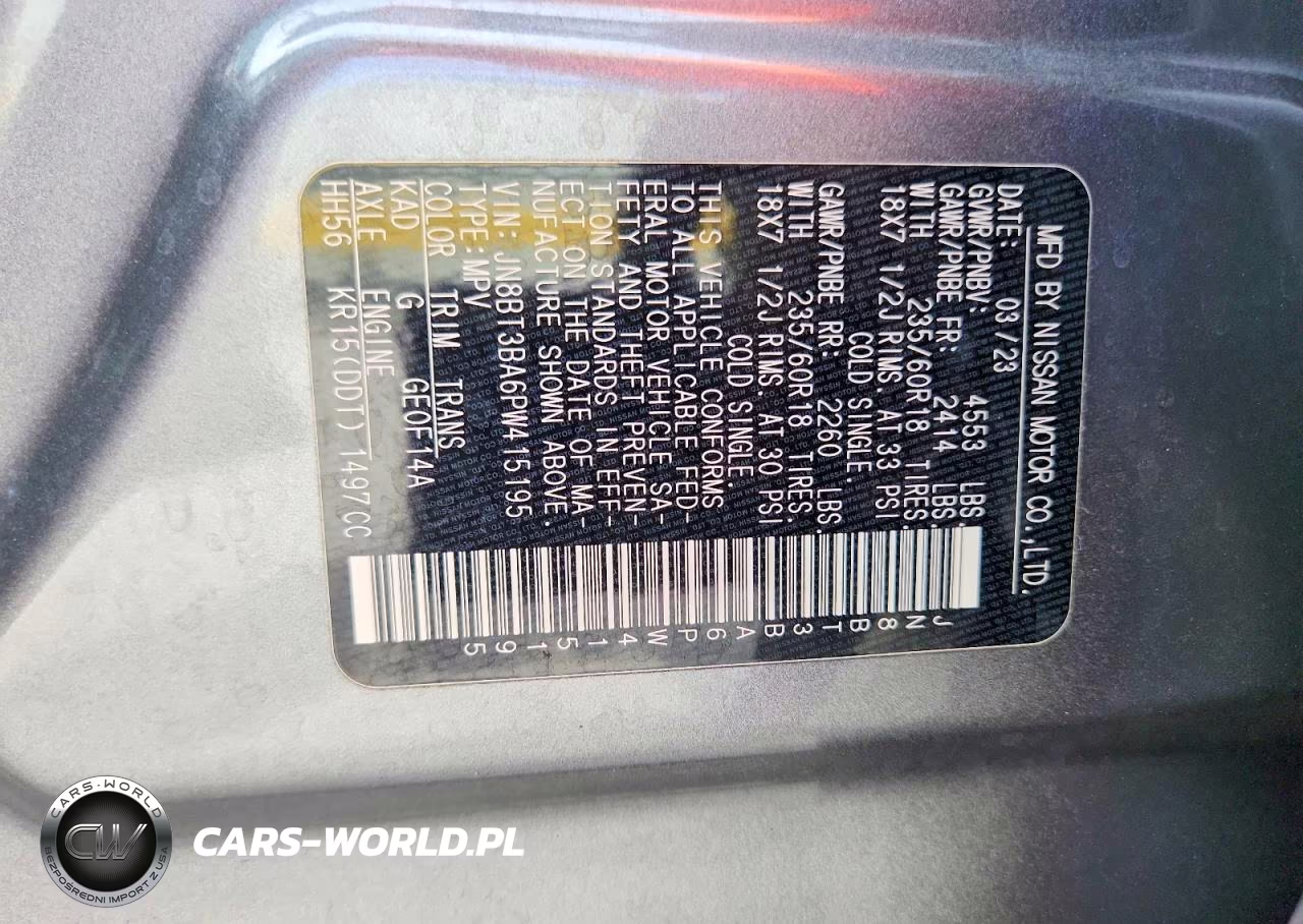 2023 Nissan Rogue Sv VIN:JN8BT3BA6PW415195 - 14