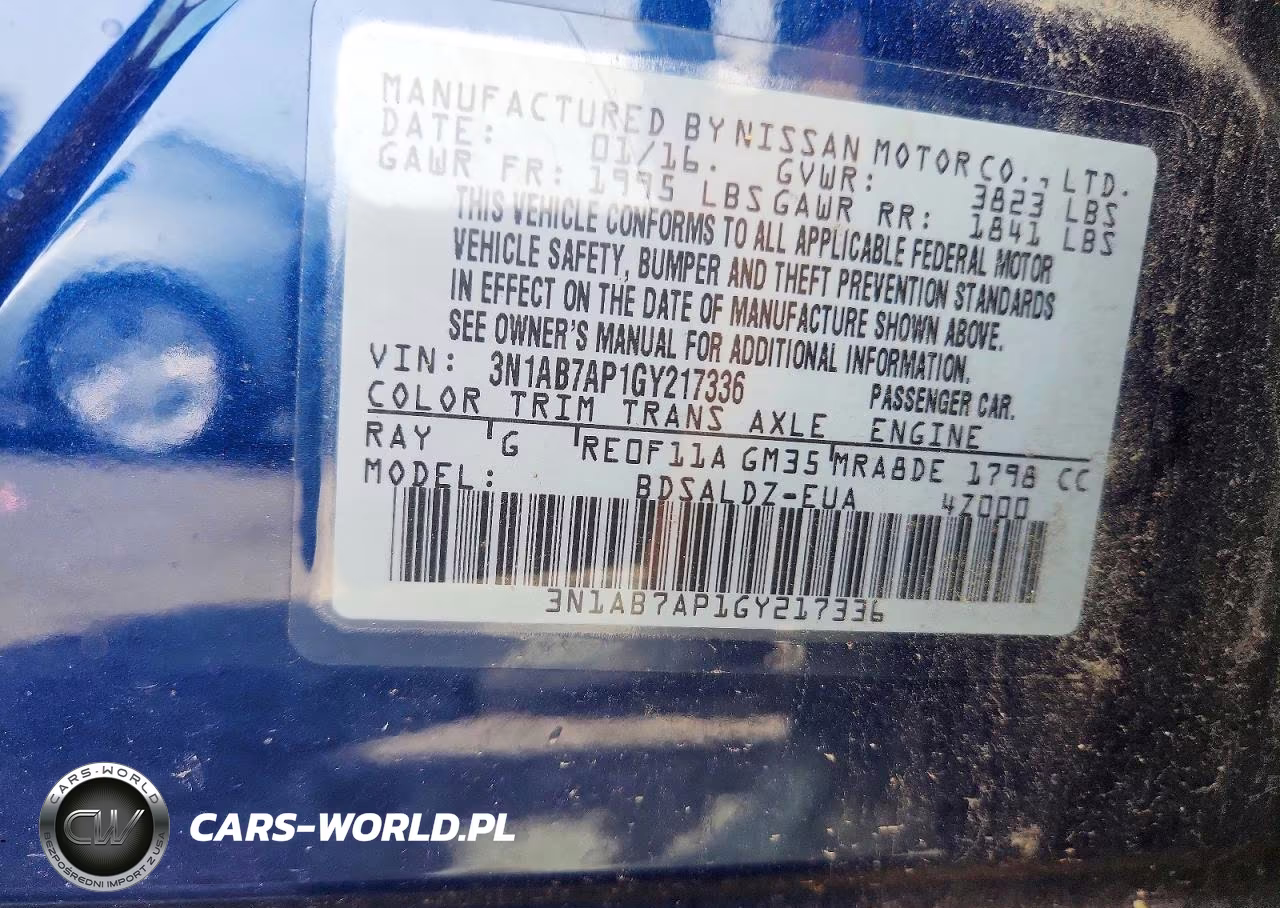 2016 Nissan Sentra Sv VIN:3N1AB7AP1GY217336 - 12