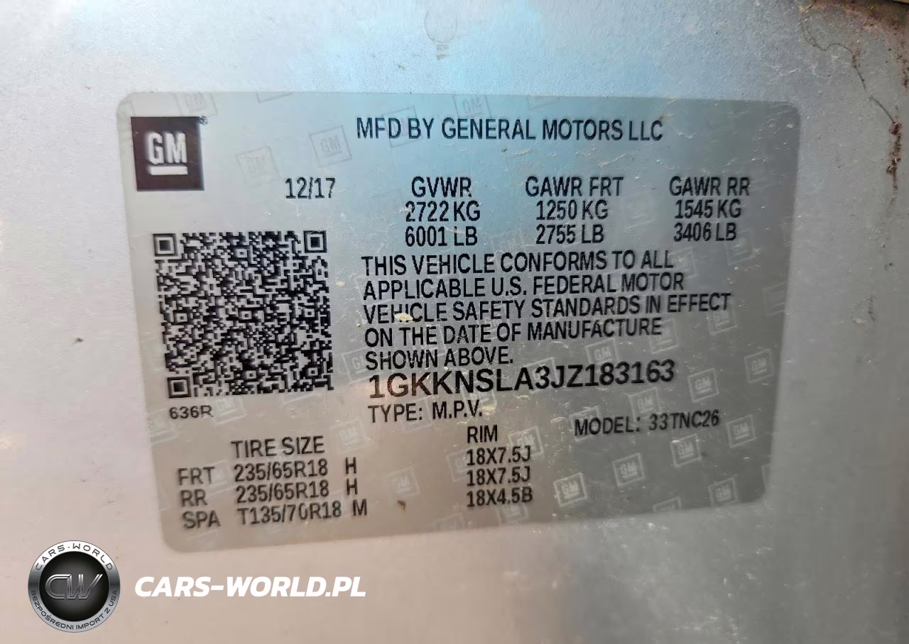 2018 GMC Acadia Sle VIN:1GKKNSLA3JZ183163 - 13