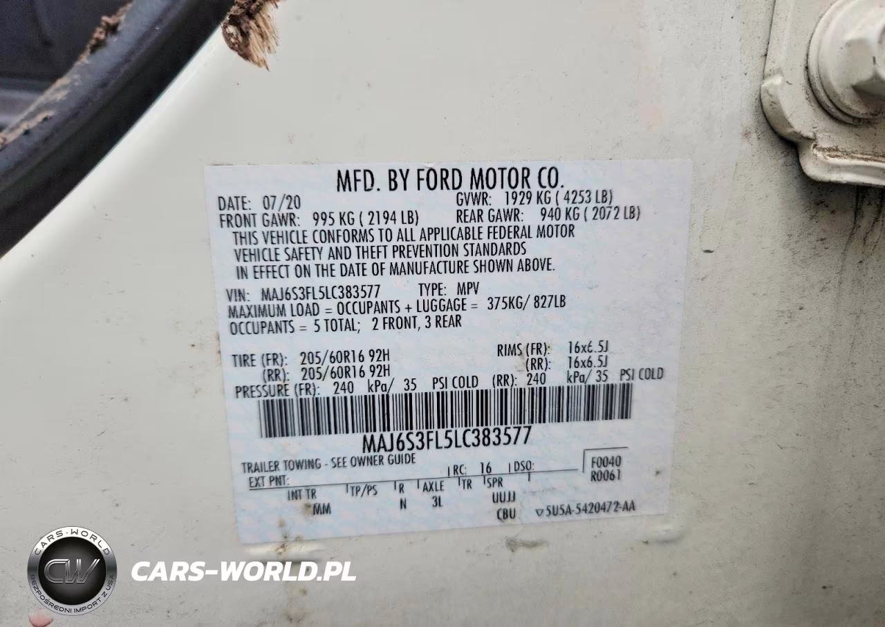 2020 Ford Ecosport S VIN:MAJ6S3FL5LC383577 - 13