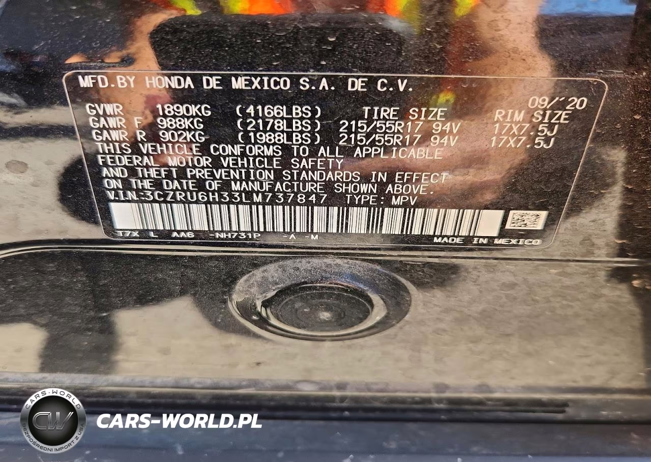 2020 Honda Hr-V Lx VIN:3CZRU6H33LM737847 - 12