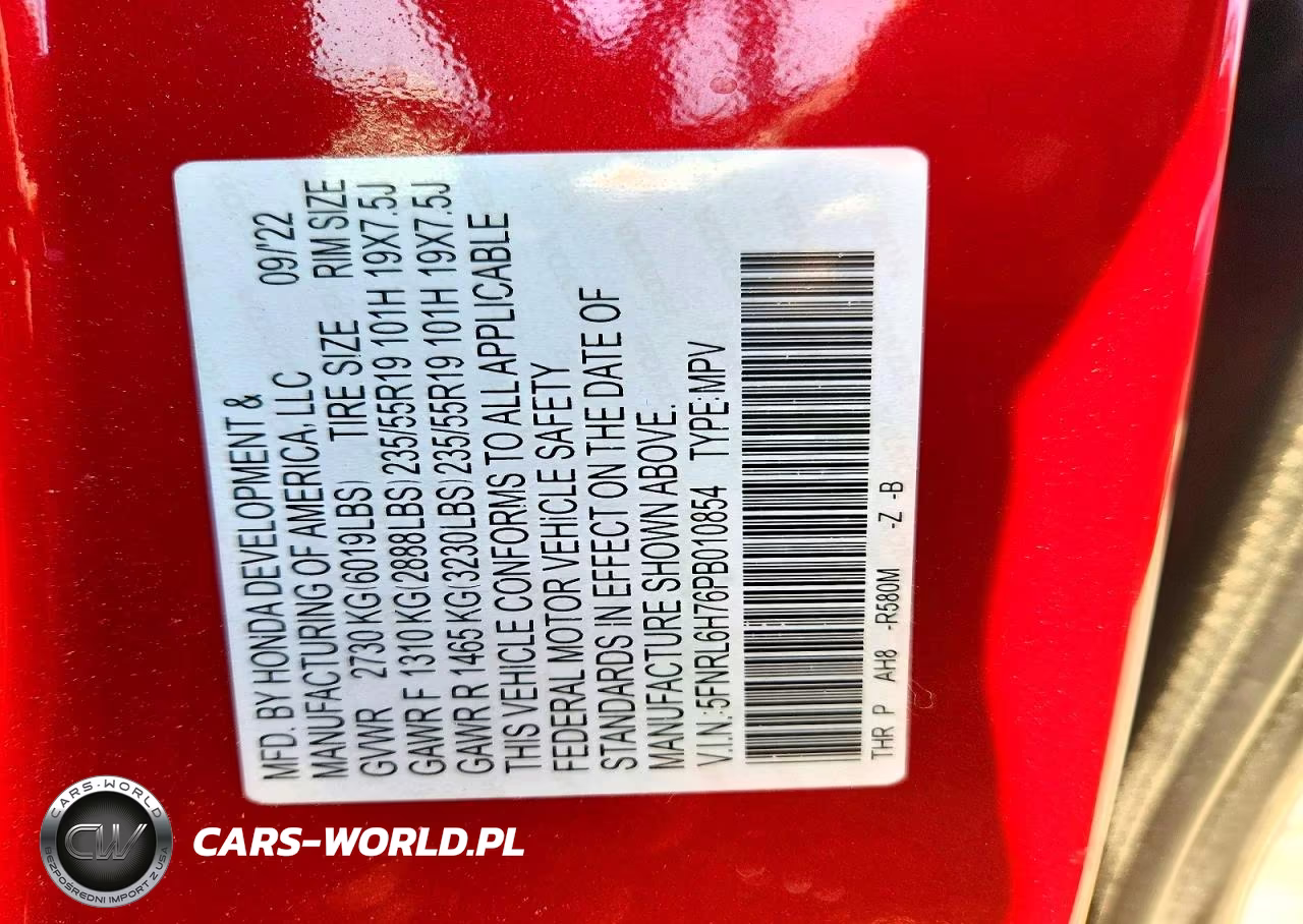 2023 Honda Odyssey Sport-L VIN:5FNRL6H76PB010854 - 13