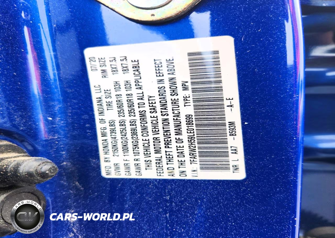 2020 Honda Cr-V Ex VIN:7FARW2H59LE018699 - 13