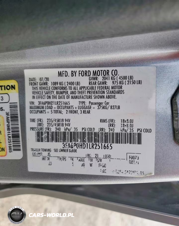 2020 Ford Fusion Se VIN:3FA6P0HD1LR251665 - 12