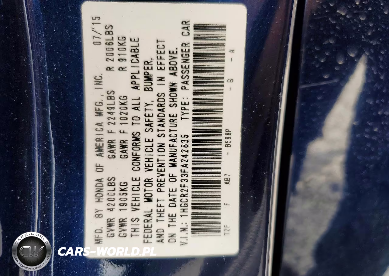 2015 Honda Accord Lx VIN:1HGCR2F33FA242835 - 13
