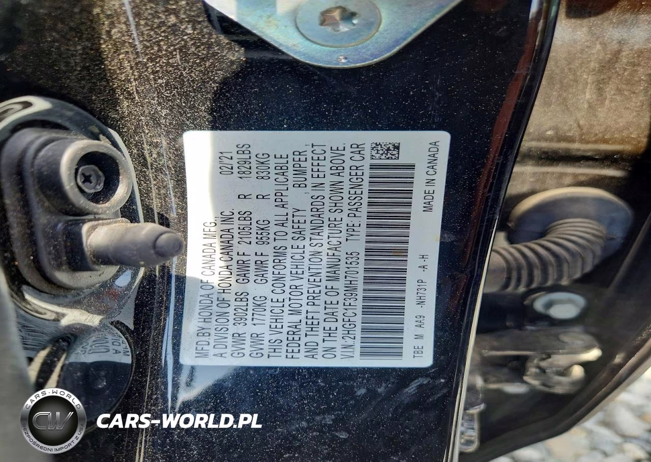 2021 Honda Civic Ex VIN:2HGFC1F39MH701535 - 13