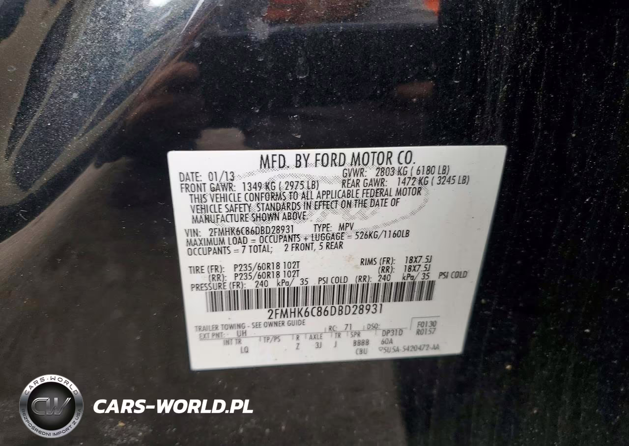 2013 Ford Flex Sel VIN:2FMHK6C86DBD28931 - 13