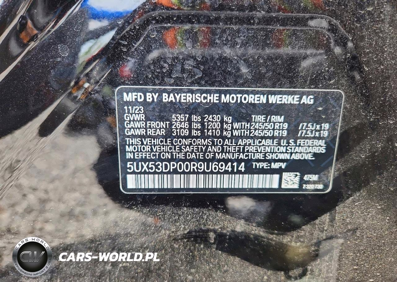 2024 BMW X3 xDrive30I VIN:5UX53DP00R9U69414 - 14