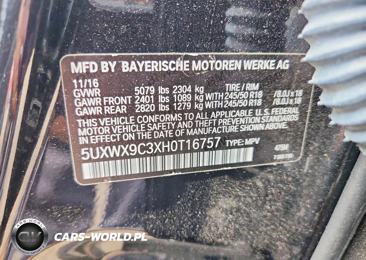 2017 BMW X3 xDrive28I VIN:5UXWX9C3XH0T16757 - 13