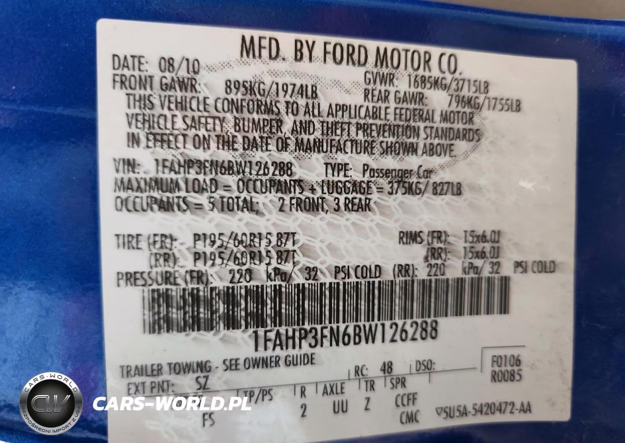 2011 Ford Focus Se VIN:1FAHP3FN6BW126288 - 12