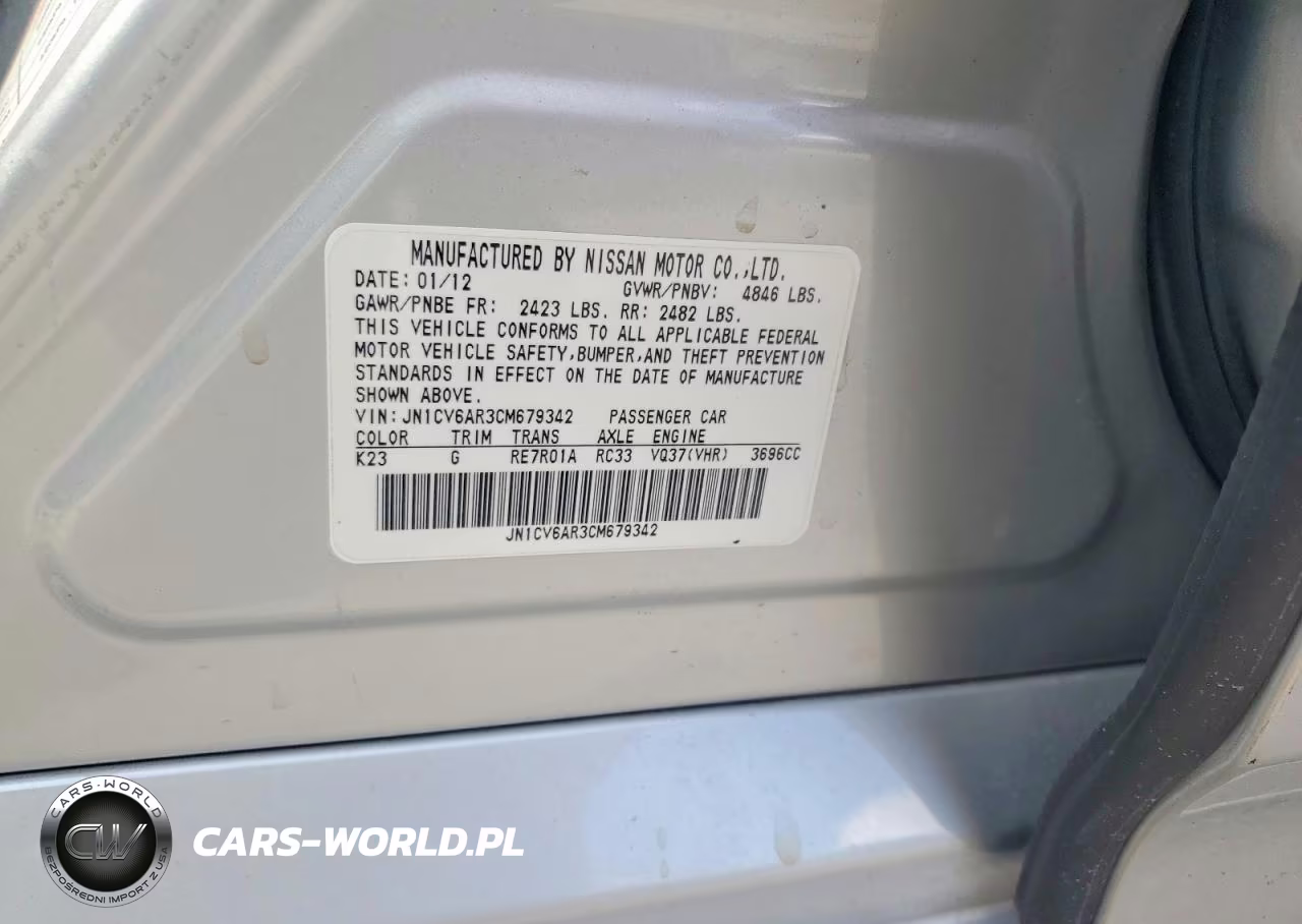 2012 Infiniti G37 Sedan X VIN:JN1CV6AR3CM679342 - 12