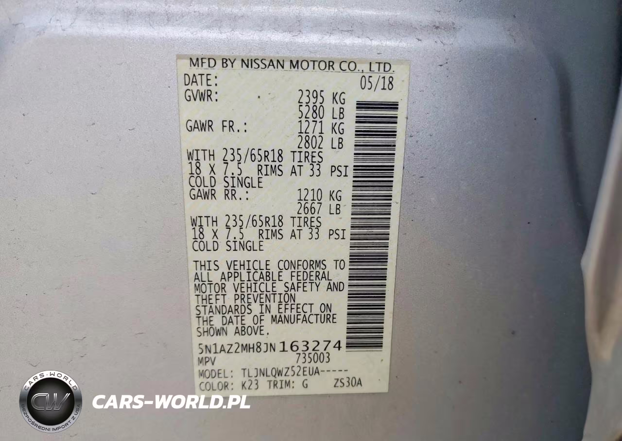 2018 Nissan Murano Sv VIN:5N1AZ2MH8JN163274 - 12