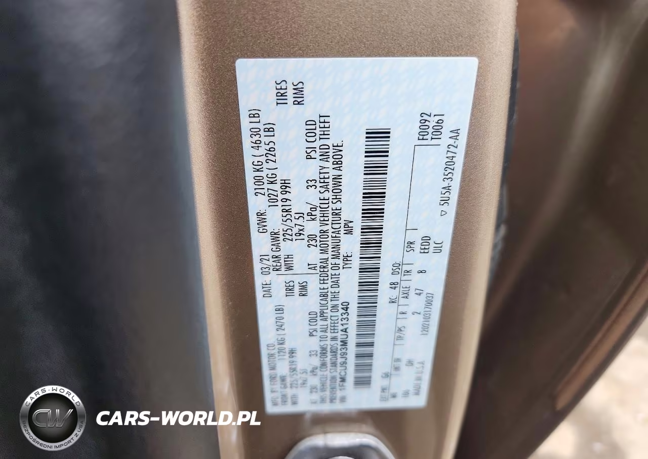 2021 Ford Escape Titanium VIN:1FMCU9J93MUA13340 - 13