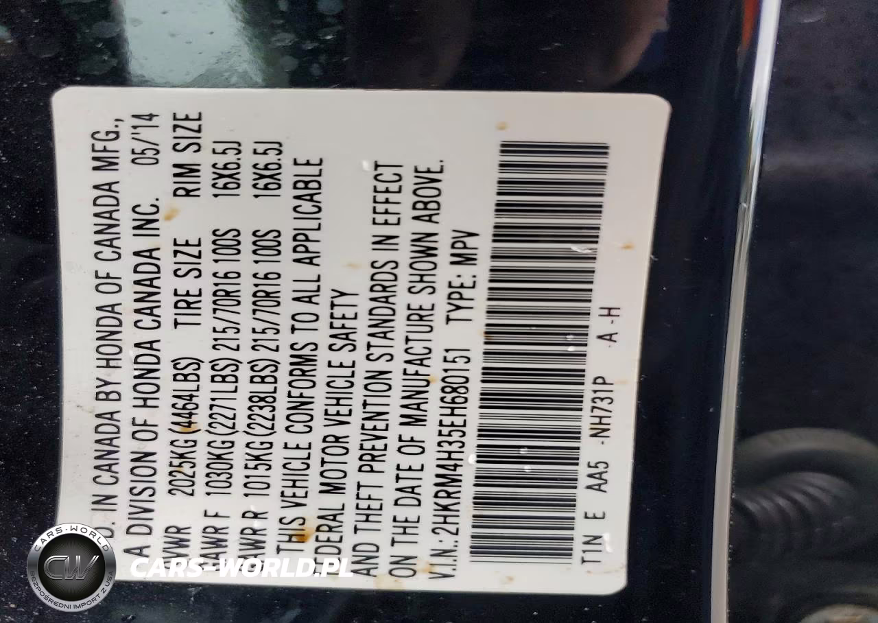 2014 Honda Cr-V Lx VIN:2HKRM4H35EH680151 - 13