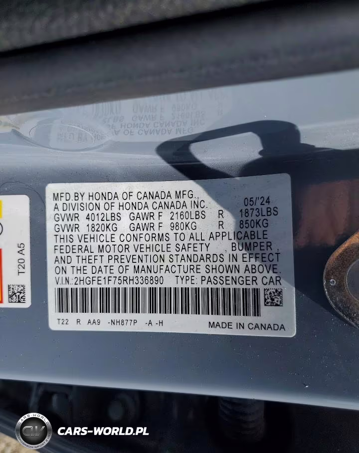 2024 Honda Civic Ex VIN:2HGFE1F75RH336890 - 12