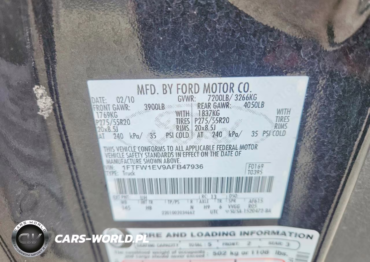 2010 Ford F150 Supercrew VIN:1FTFW1EV9AFB47936 - 12