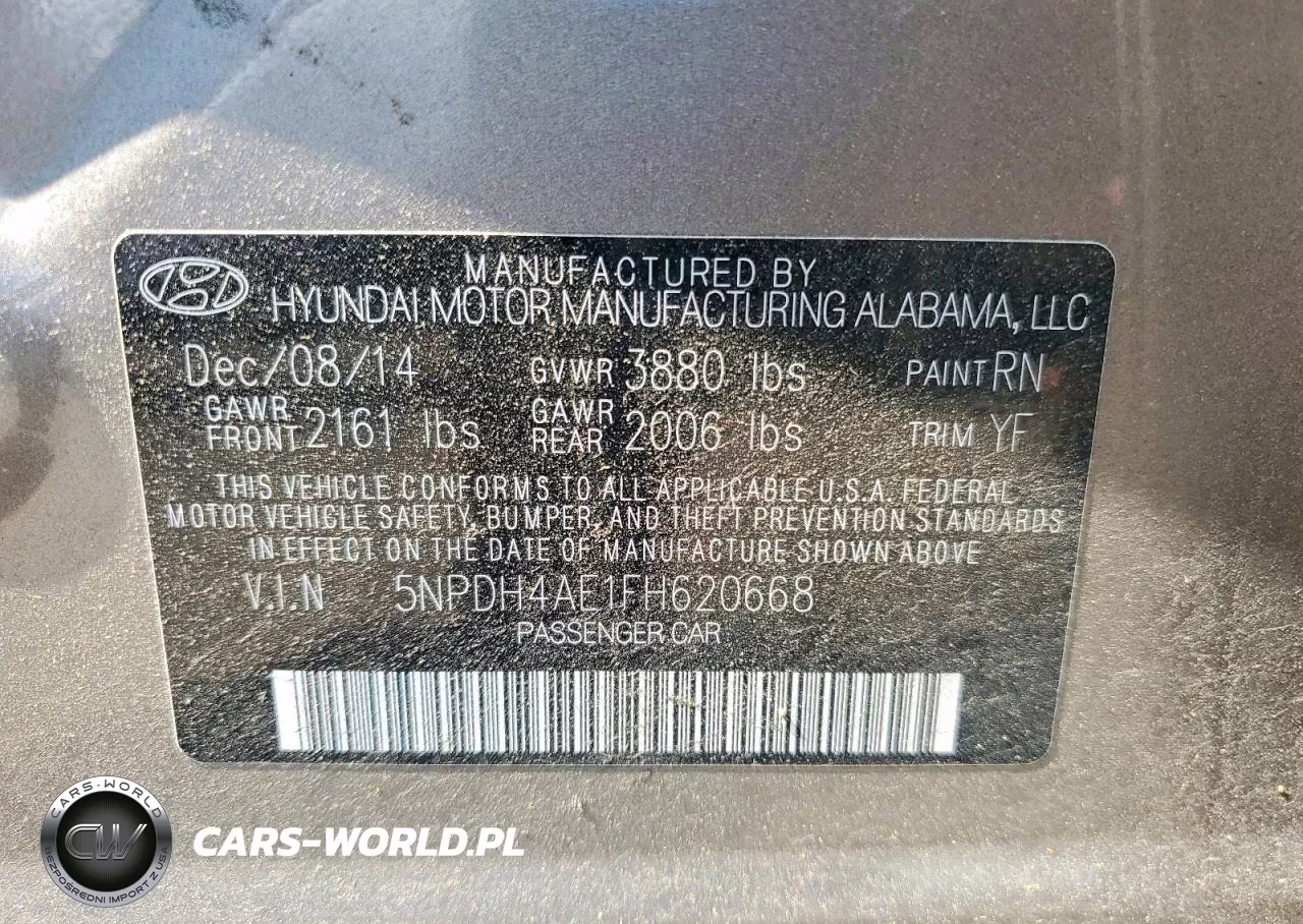 2015 Hyundai Elantra Se VIN:5NPDH4AE1FH620668 - 11