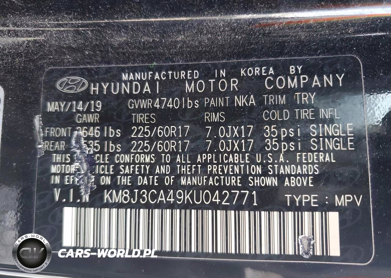 2019 Hyundai Tucson Value VIN:KM8J3CA49KU042771 - 13