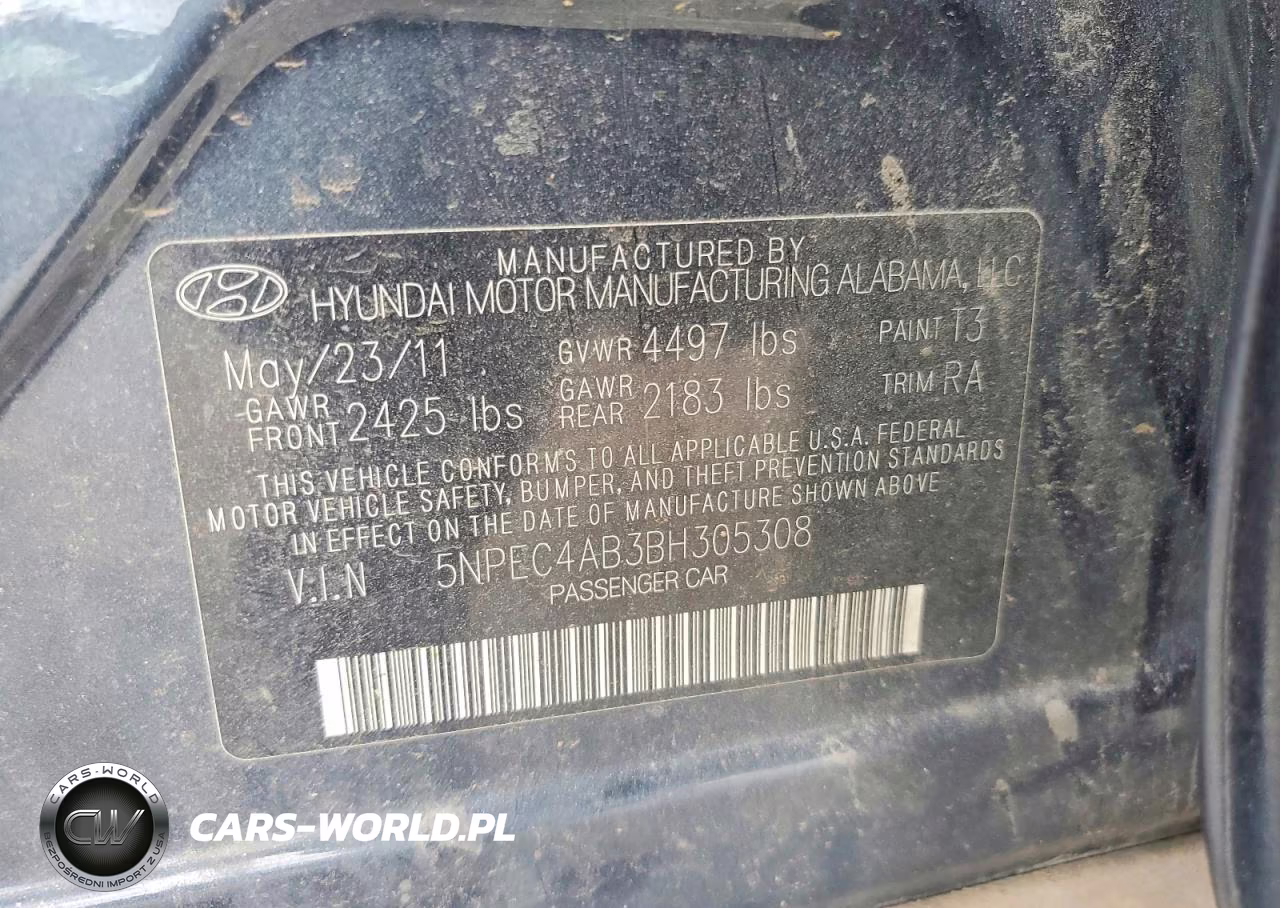 2011 Hyundai Sonata Limited 2.0T VIN:5NPEC4AB3BH305308 - 12