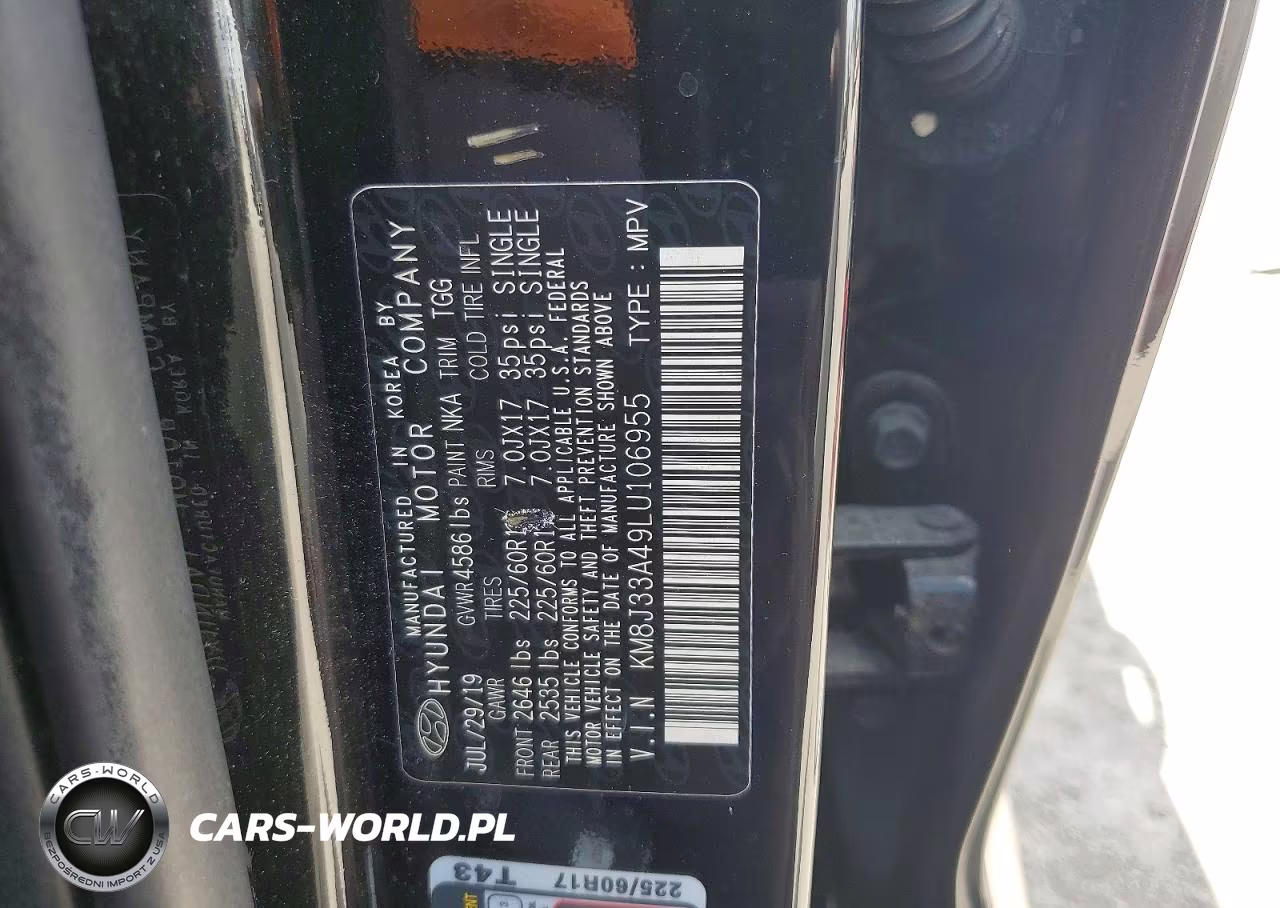 2020 Hyundai Tucson Value VIN:KM8J33A49LU106955 - 12