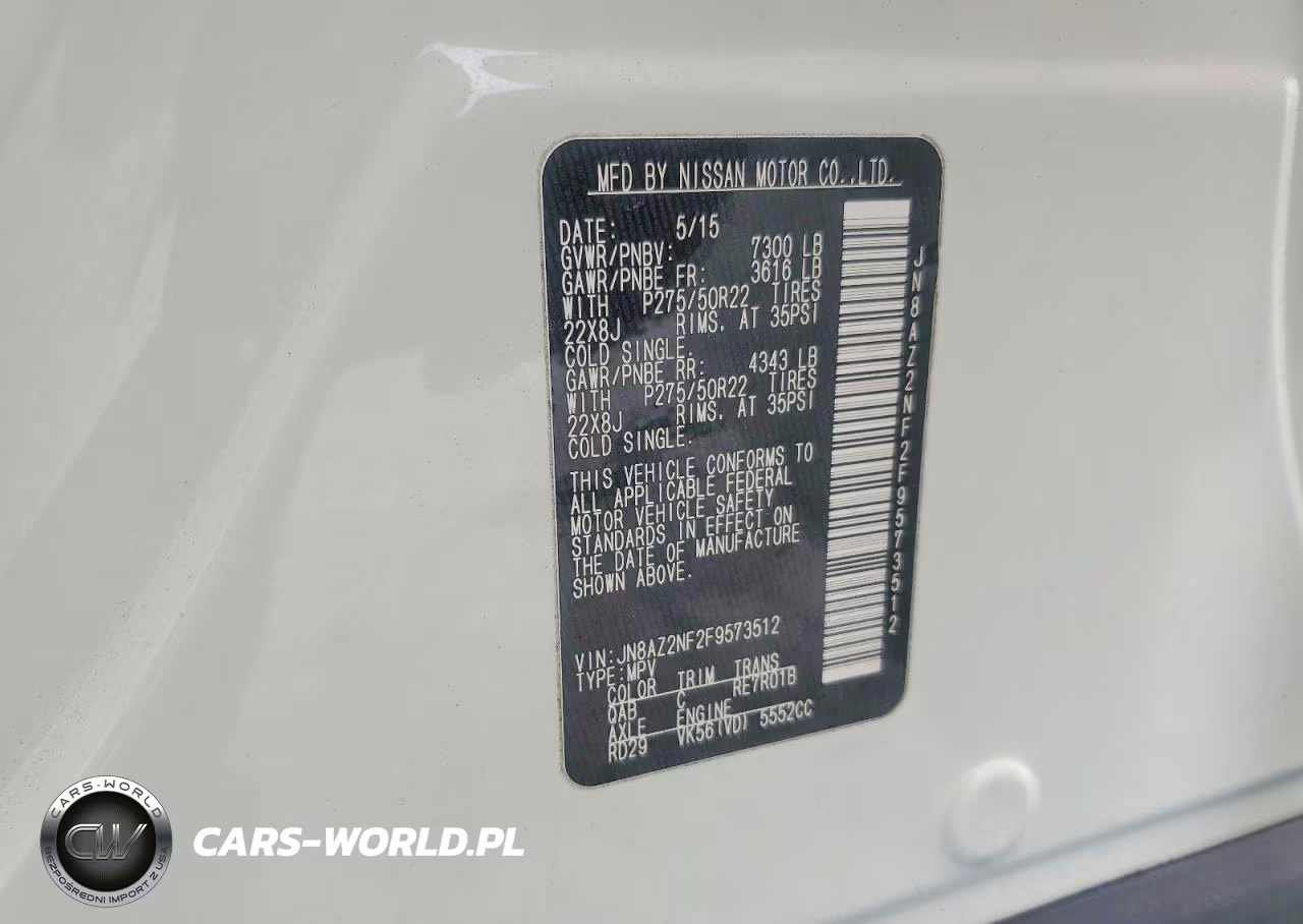 2015 Infiniti Qx80 Base VIN:JN8AZ2NF2F9573512 - 13
