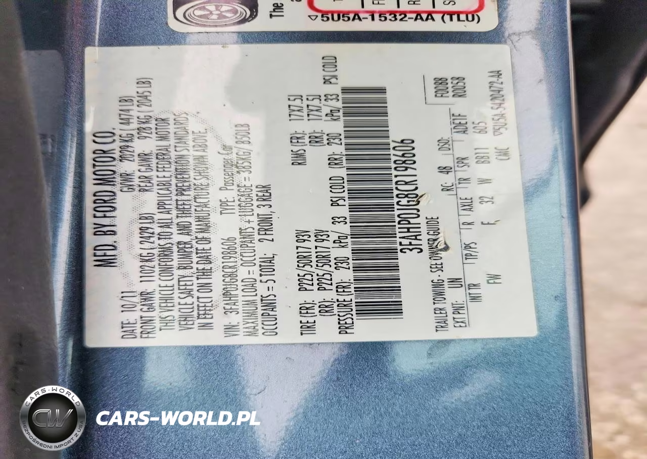 2012 Ford Fusion Sel VIN:3FAHP0JG8CR198606 - 13