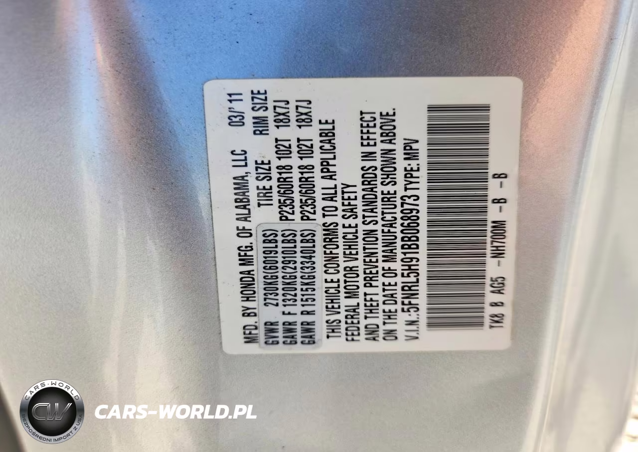 2011 Honda Odyseey VIN:5FNRL5H91BB068973 - 13