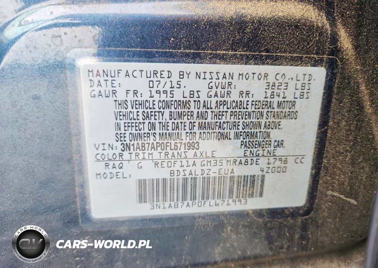 2015 Nissan Sentra Sv VIN:3N1AB7AP0FL671993 - 12