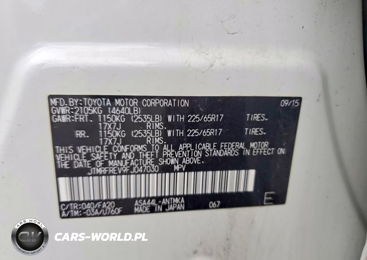 2015 Toyota Rav4 Xle VIN:JTMRFREV9FJ047030 - 13