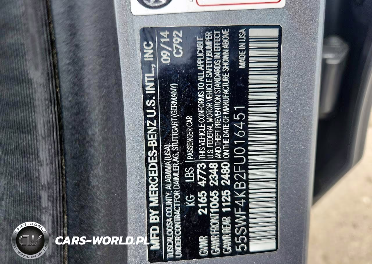 2015 Mercedes-Benz C 300 4Matic VIN:55SWF4KB2FU016451 - 12