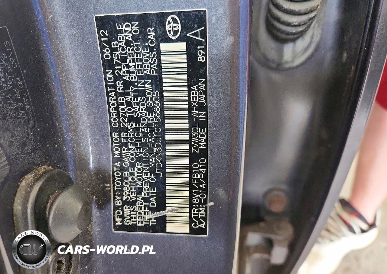 2012 Toyota Prius Two VIN:JTDKN3DU1C1568605 - 13