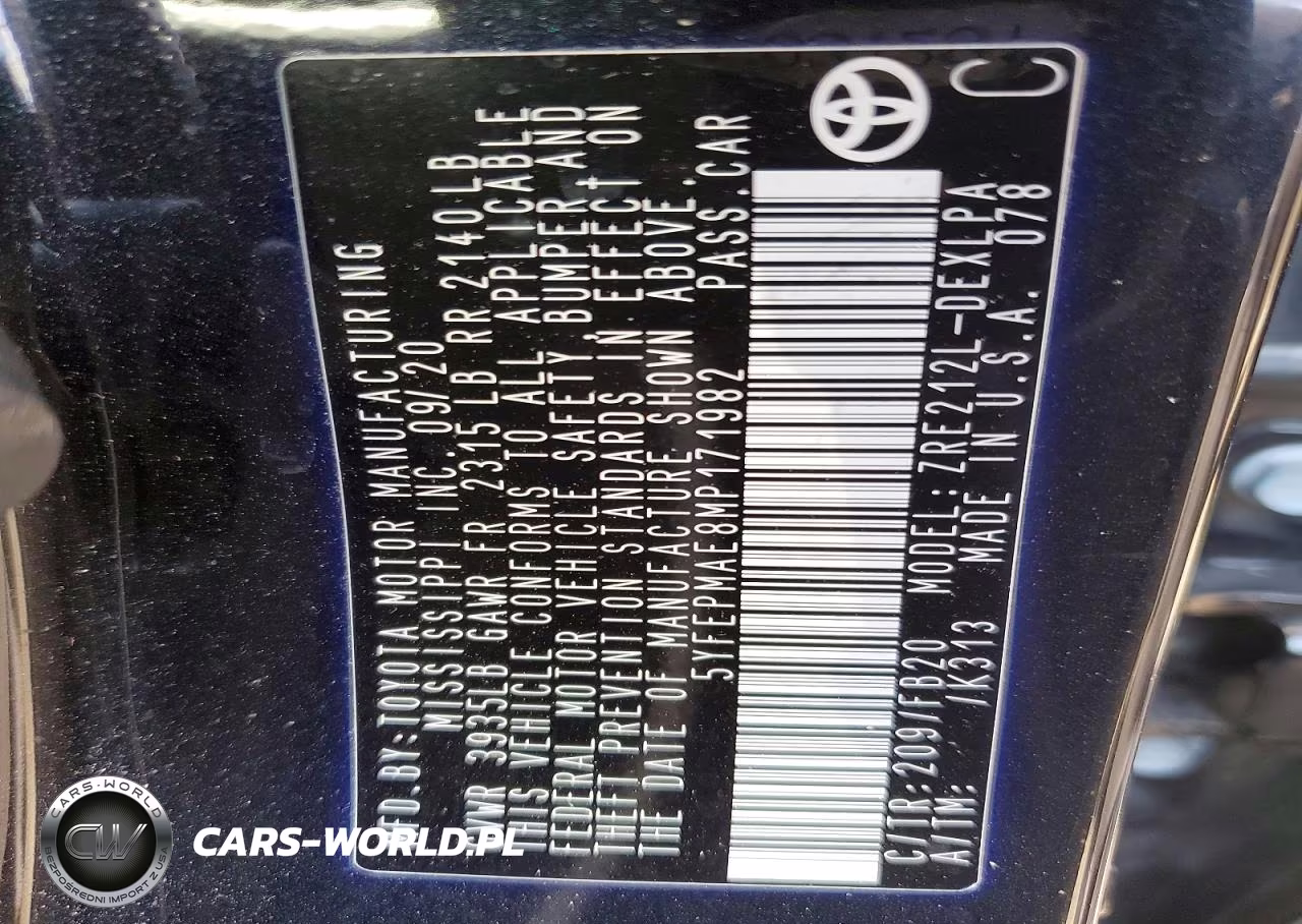 2021 Toyota Corolla Le VIN:5YFEPMAE8MP171982 - 12