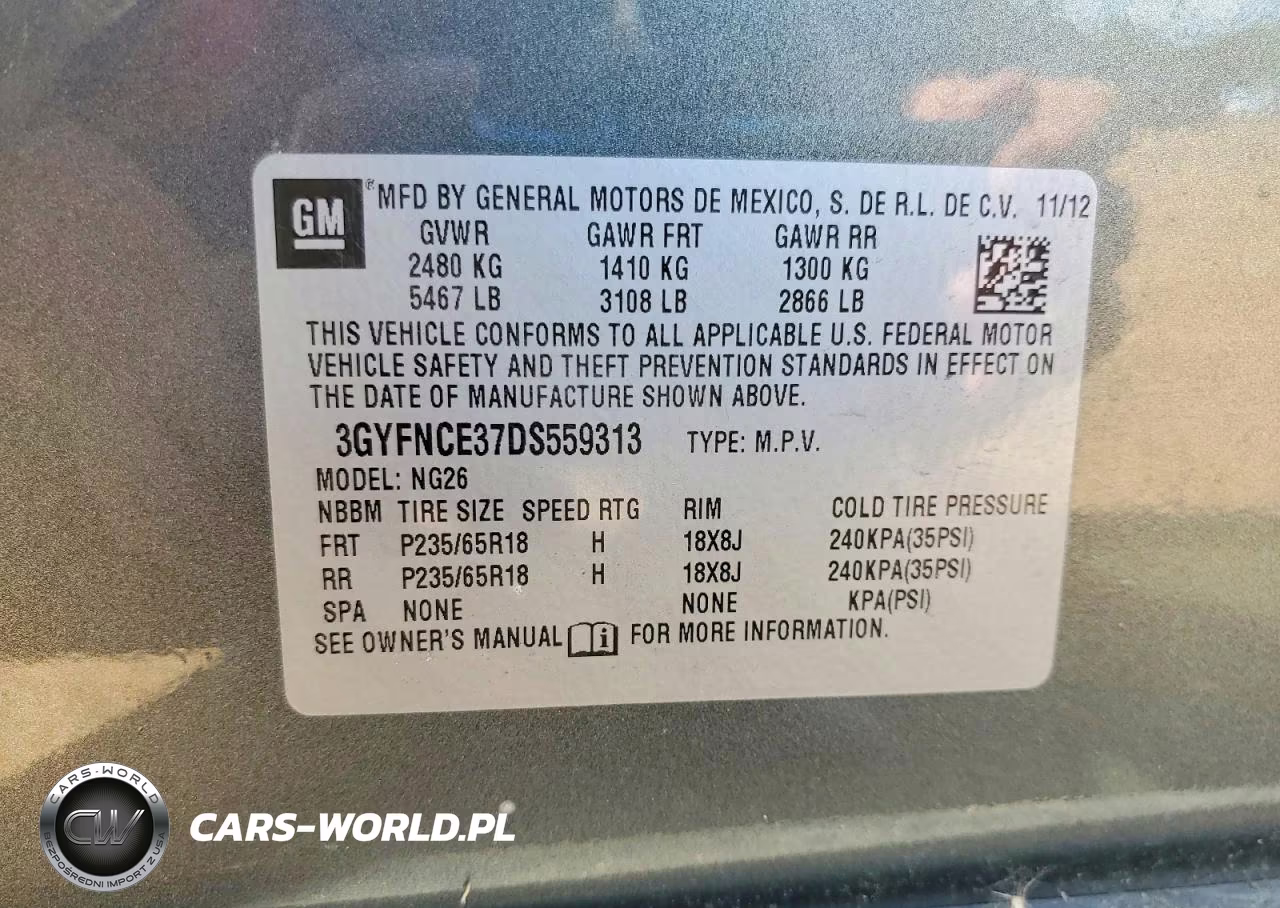 2013 Cadillac Srx Luxury Collection VIN:3GYFNCE37DS559313 - 13