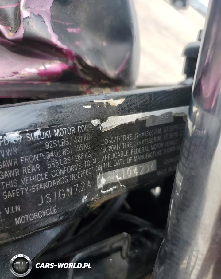 1995 Suzuki Gsx600 F VIN:JS1GN72A6S2104234 - 10