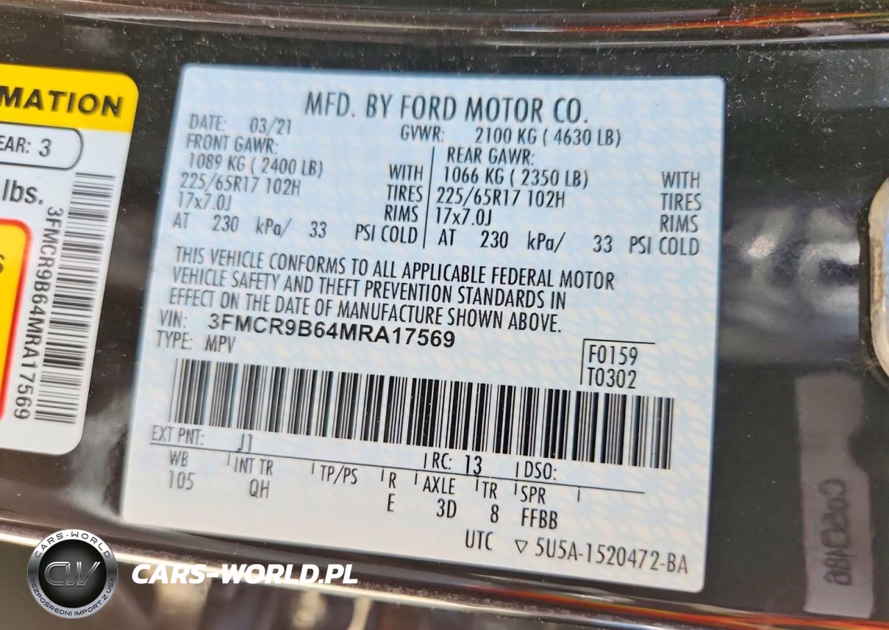 2021 Ford Bronco Sport Big Bend VIN:3FMCR9B64MRA17569 - 14