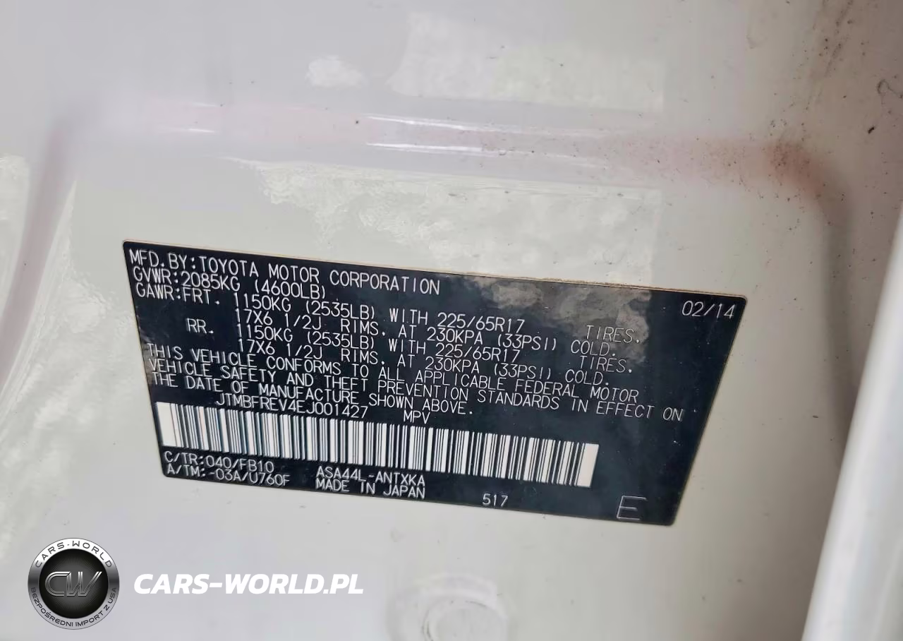 2014 Toyota Rav4 Le VIN:JTMBFREV4EJ001427 - 13
