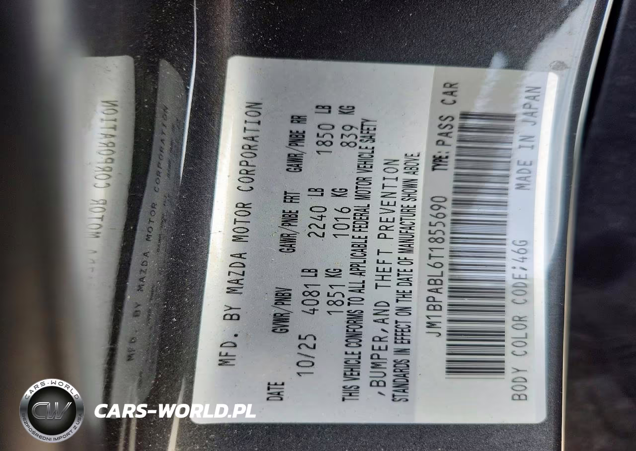 2026 Mazda 3 Select Sport VIN:JM1BPABL6T1855690 - 13