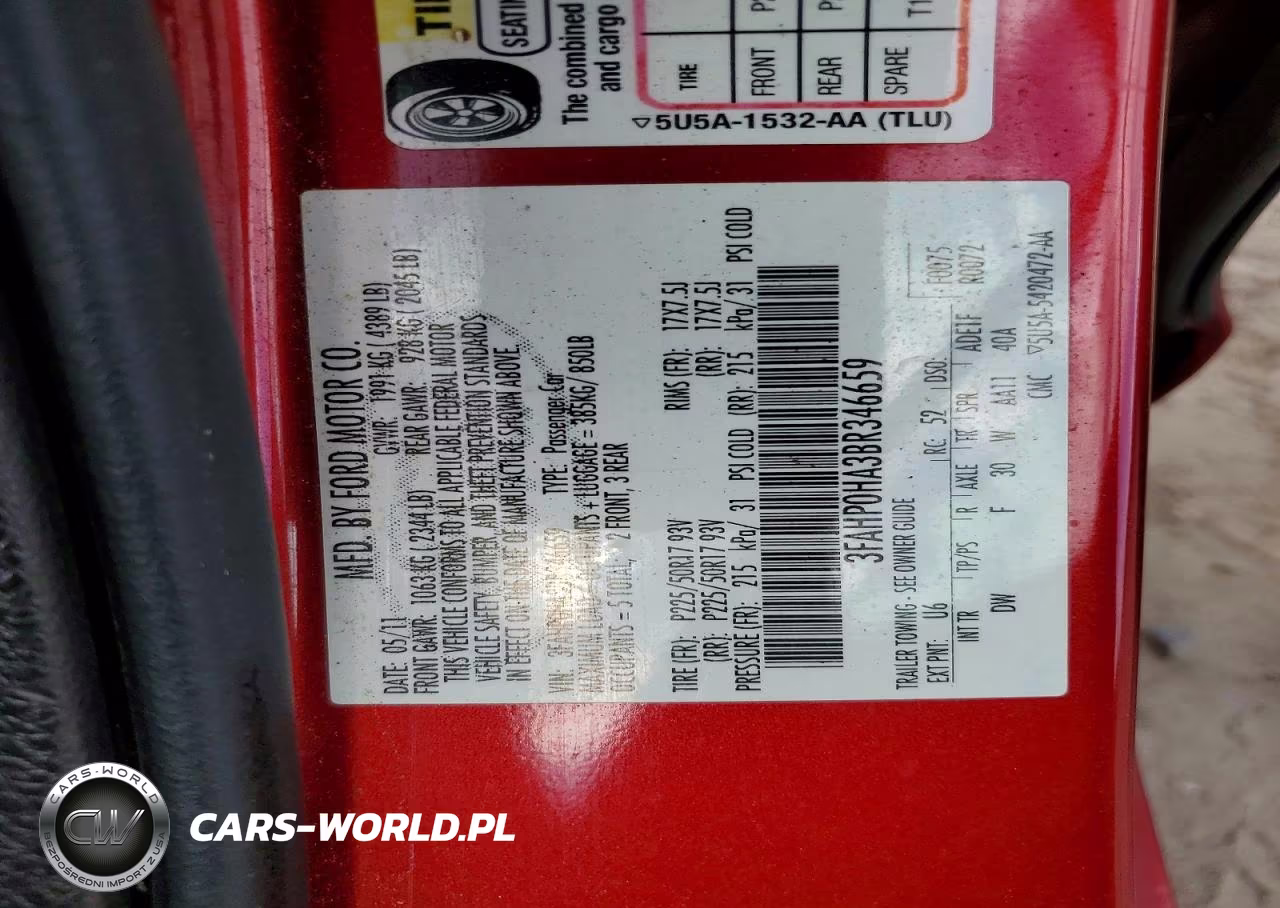 2011 Ford Fusion Se VIN:3FAHP0HA3BR346659 - 12