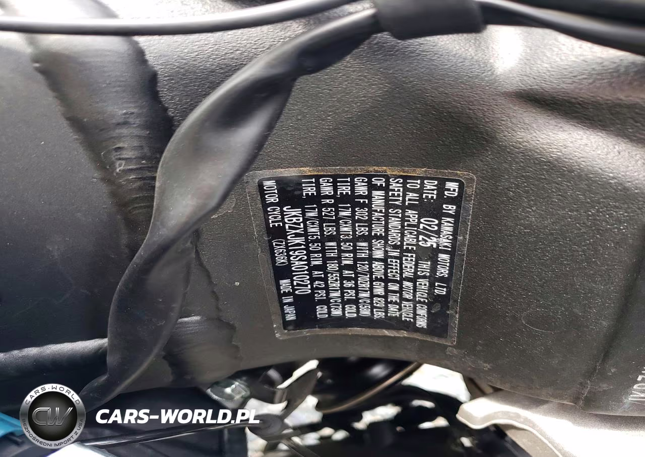 2025 Kawasaki Zx636 K VIN:JKBZXJK19SA010270 - 9