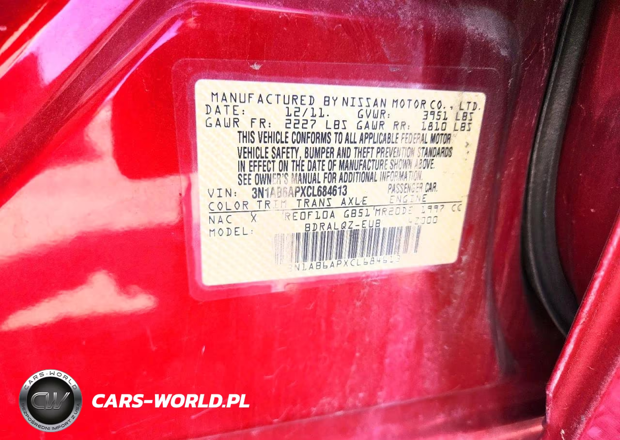 2012 Nissan Sentra 2.0 VIN:3N1AB6APXCL684613 - 12