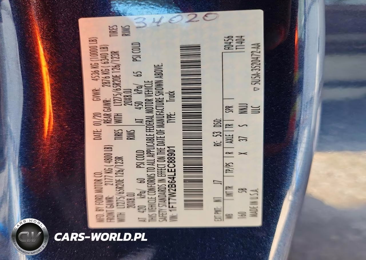 2020 Ford F250 Super Duty VIN:1FT7W2B64LEC88901 - 13