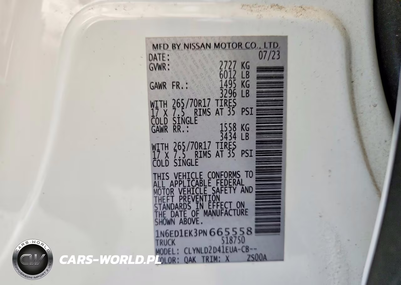 2023 Nissan Frontier Pro-4X VIN:1N6ED1EK3PN665558 - 12