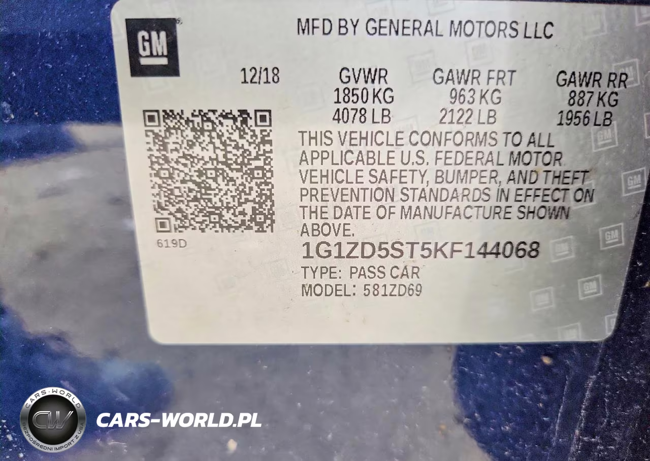 2019 Chevrolet Malibu Lt VIN:1G1ZD5ST5KF144068 - 13