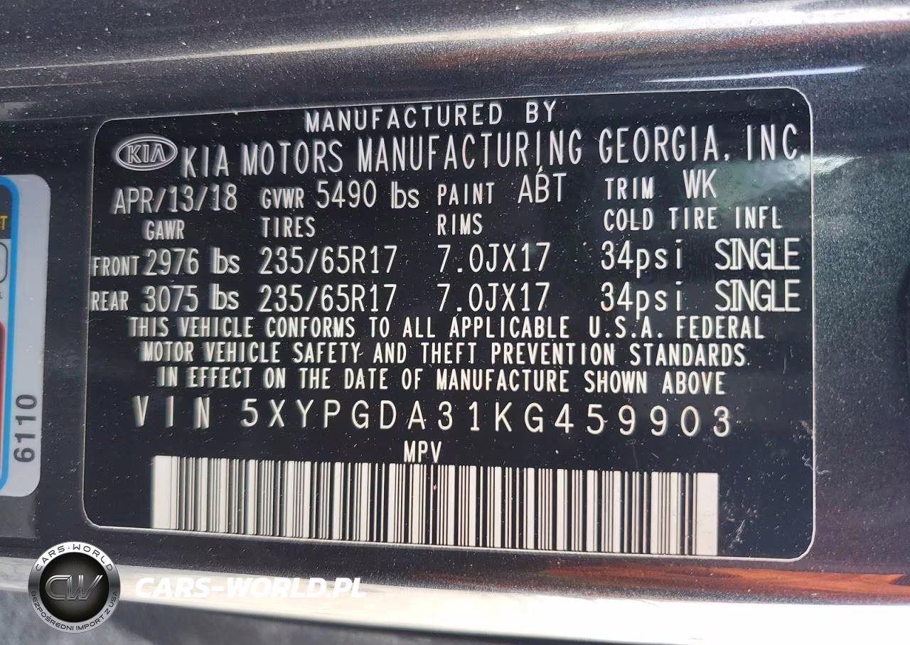 2019 Kia Sorento Lx VIN:5XYPGDA31KG459903 - 13