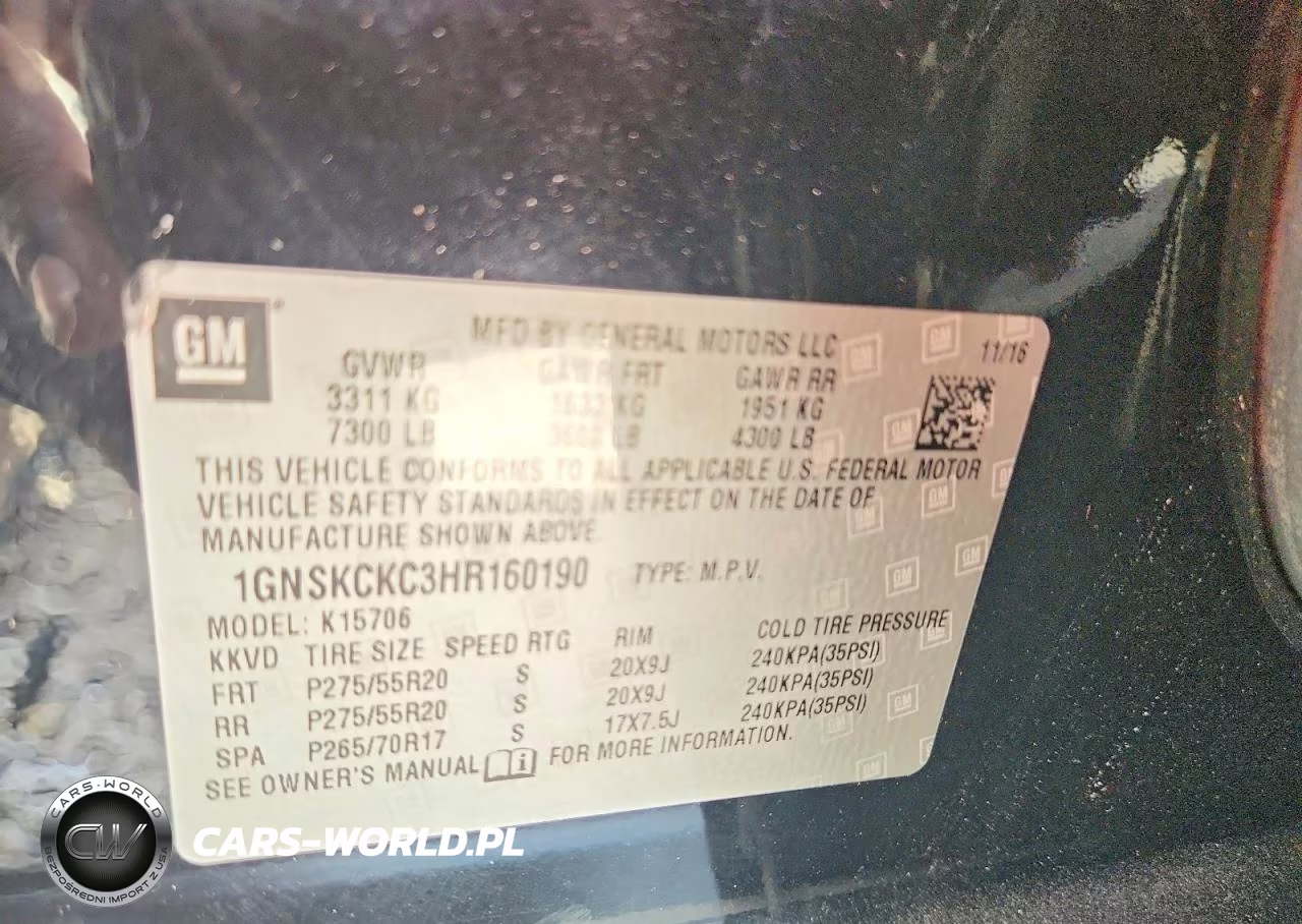 2017 Chevrolet Tahoe K1500 Premier VIN:1GNSKCKC3HR160190 - 13