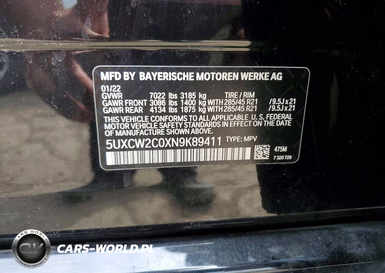 2022 BMW X7 xDrive40I VIN:5UXCW2C0XN9K89411 - 13