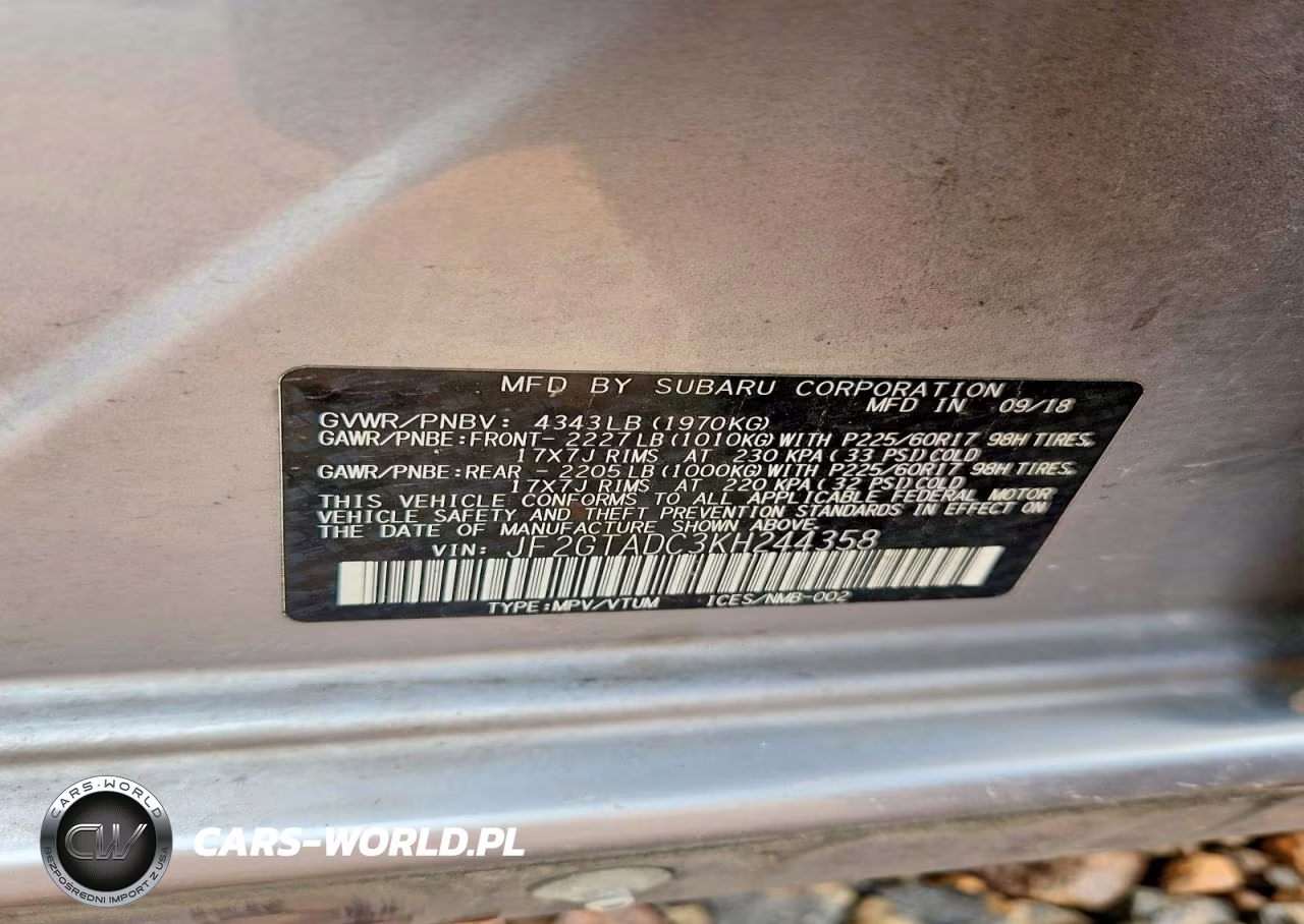 2019 Subaru Crosstrek Premium VIN:JF2GTADC3KH244358 - 12