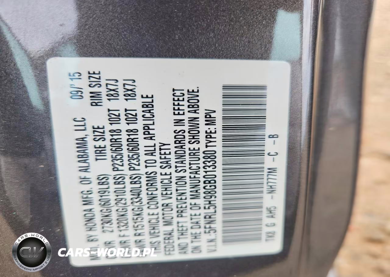 2016 Honda Odyssey Touring VIN:5FNRL5H98GB013380 - 14