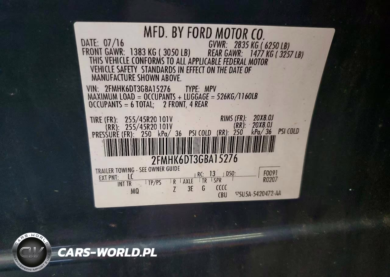 2016 Ford Flex Limited VIN:2FMHK6DT3GBA15276 - 13