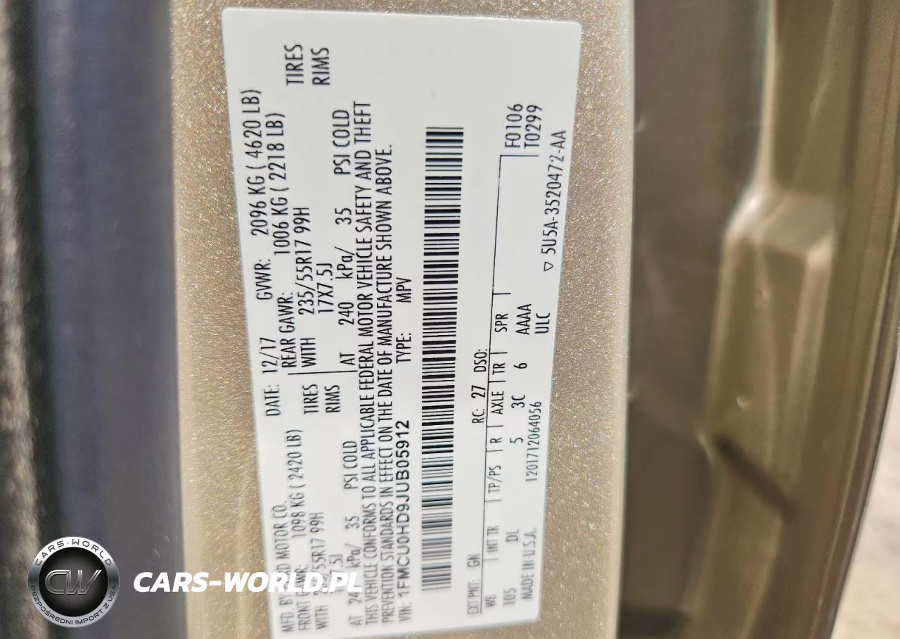 2018 Ford Escape Sel VIN:1FMCU0HD9JUB05912 - 13